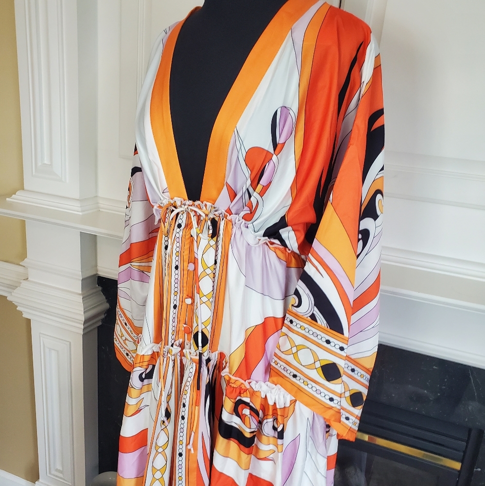 MULTIFUNCTIONAL Pattern Print Maxi Robe Caftan - Picture 11 of 11